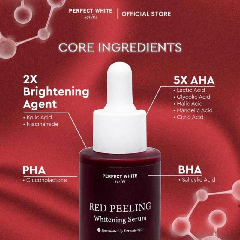 Red Peeling Whitening Serum with AHA BHA PHA Kojic Acid